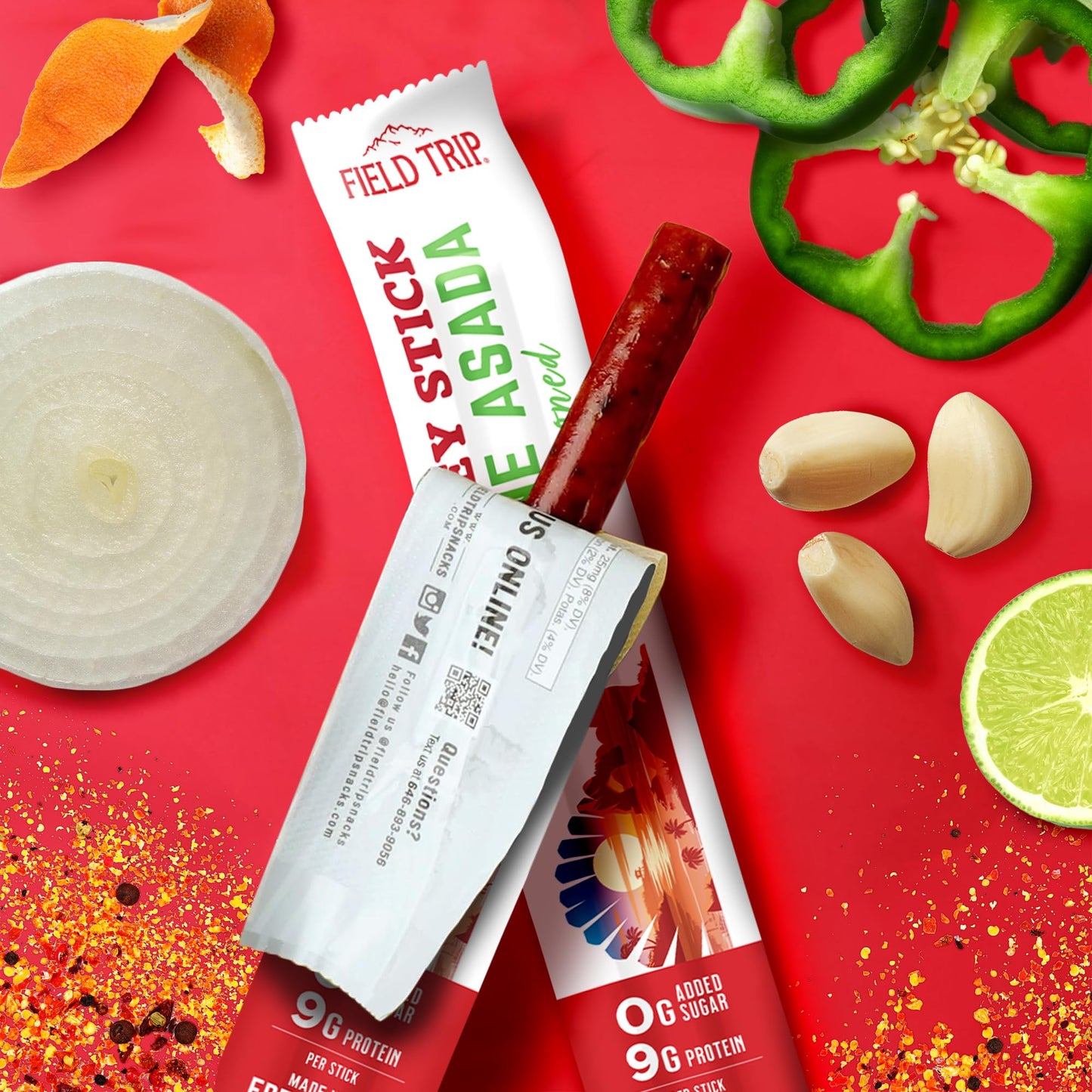 Field Trip Free Range Carne Asada Turkey Jerky Snack Sticks, Zero Sugar, Keto, Paleo, Gluten Free, Allergy Friendly Snack, High