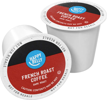 Happy Belly Dark Roast Coffee Pods, French Roast, Compatible with Keurig 2.0, 100 Count