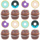24 PCS Donut Cupcake Toppers Glitter Sweet Donut Cupcake Picks Donut Theme Birthday Party Decorations for Celebrating Baby Showe