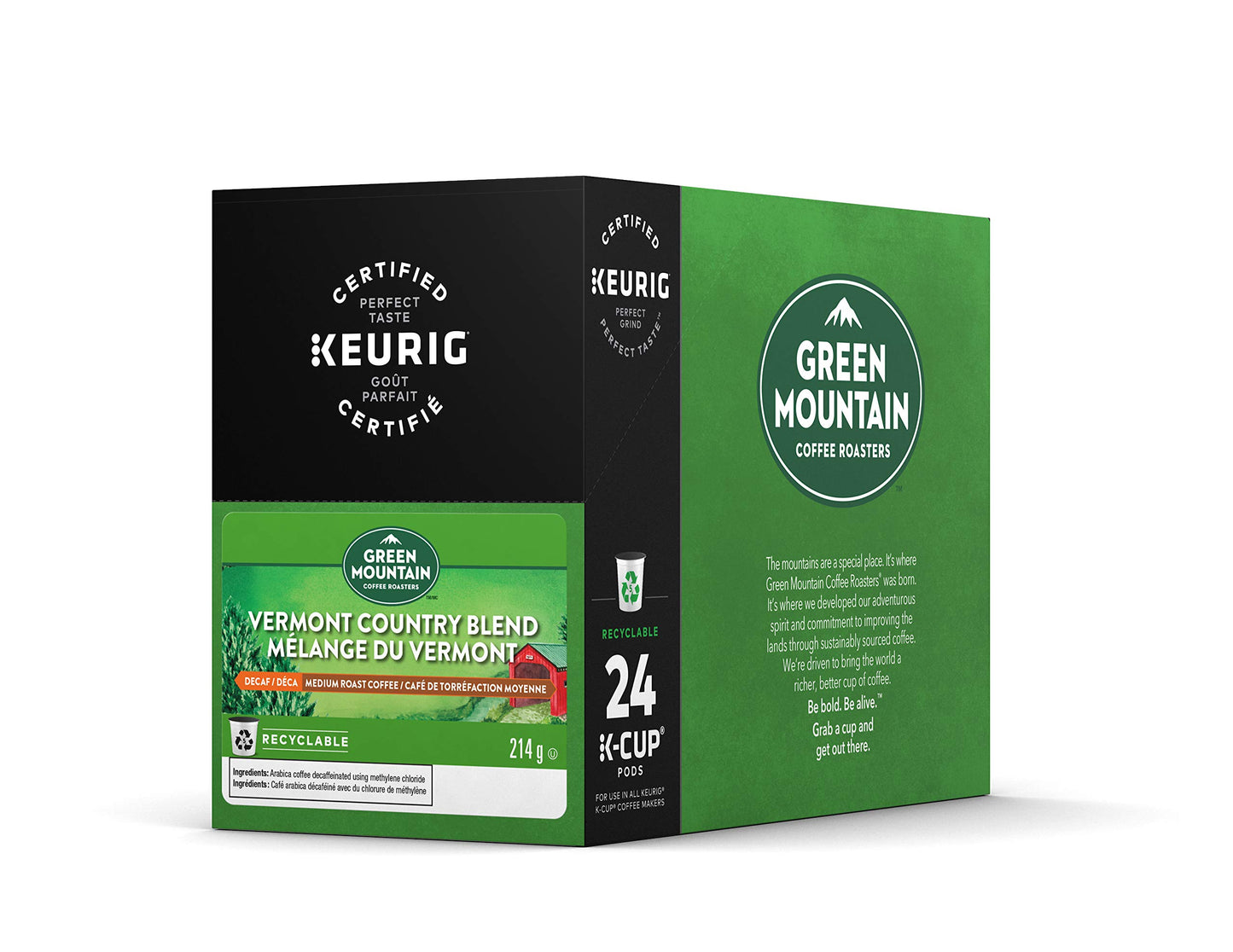 Green Mountain Coffee Vermont Country Blend Decaf K-Cup 24 Count for Keurig malt-inspired