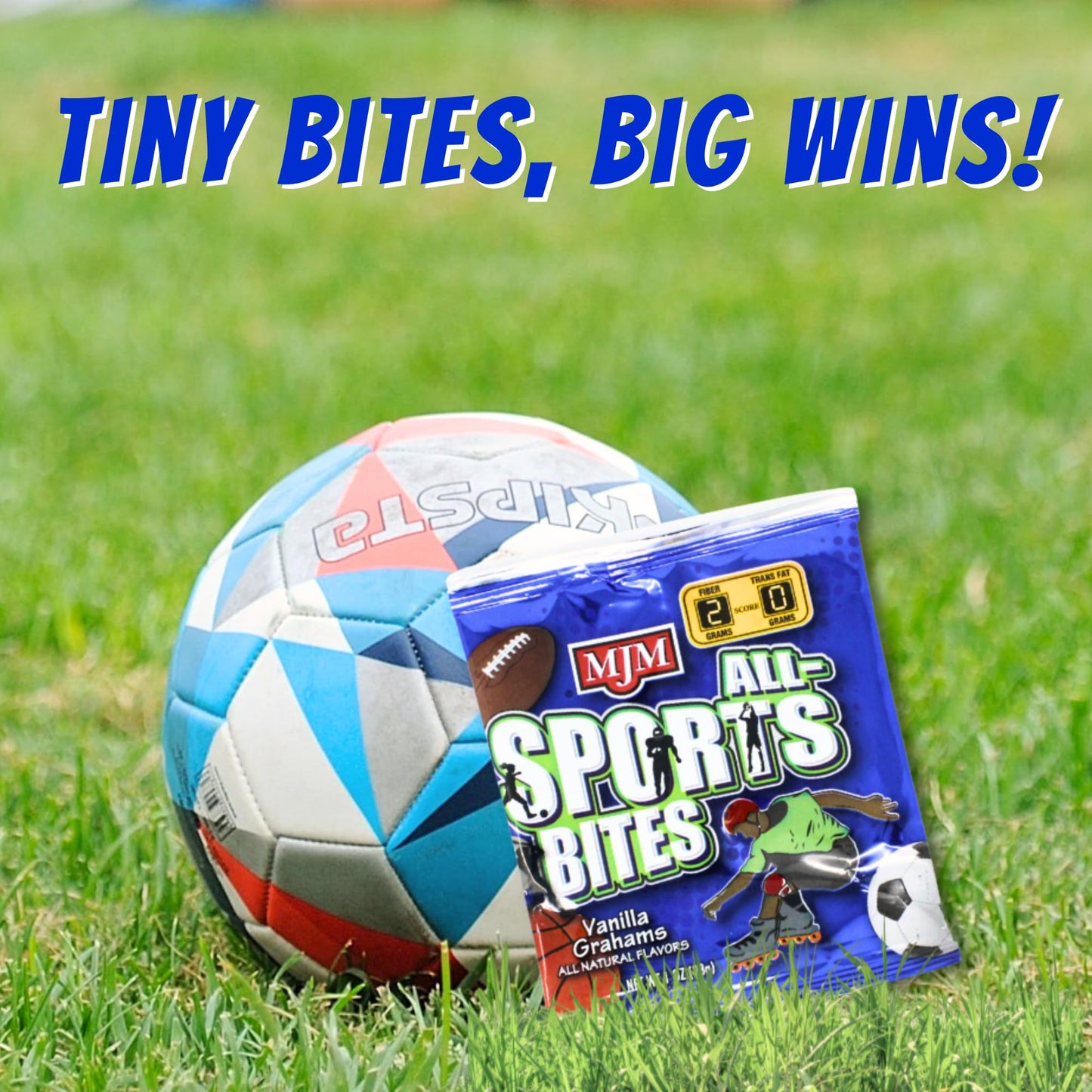 MJM All-Sports Bites Vanillas Grahams - Case of 25 Packs | Snack for Active Lifestyles | Wholesome Vanilla Flavor | Convenient a