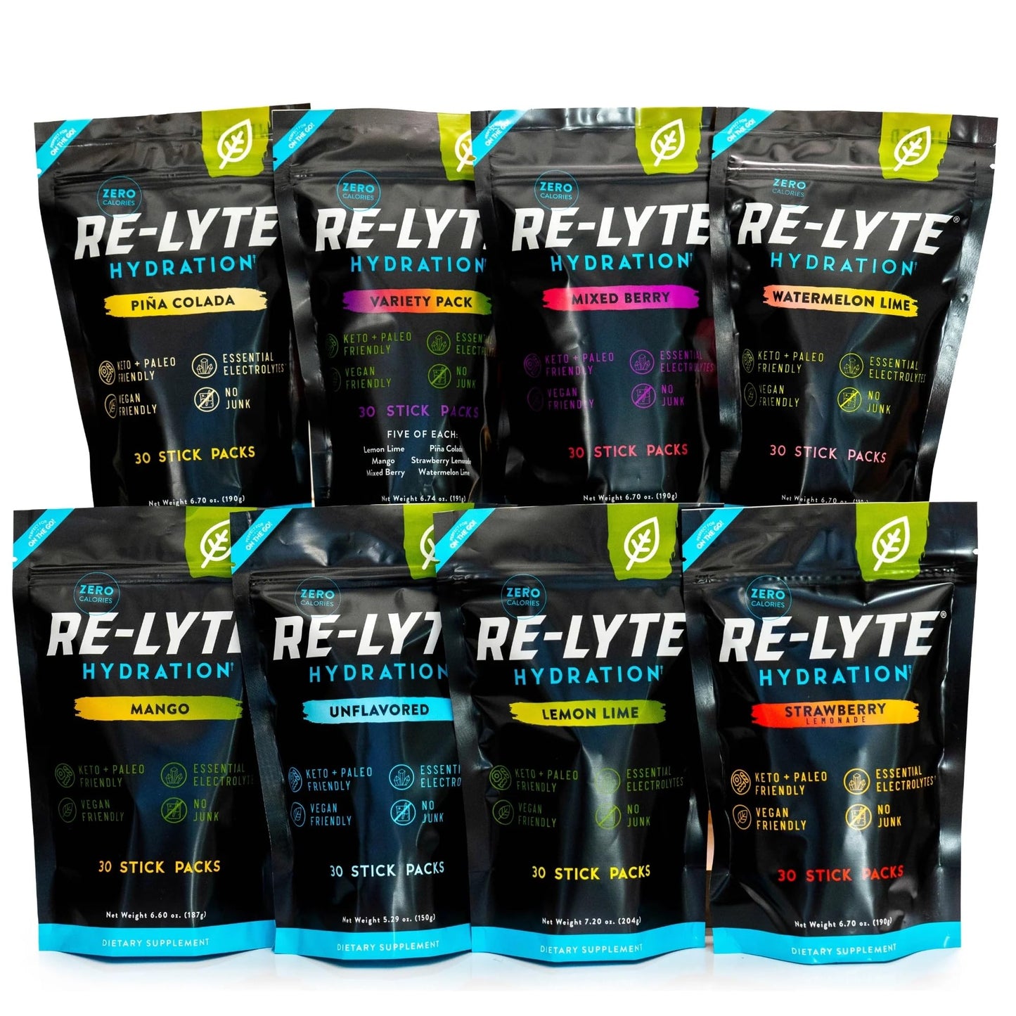 REDMOND Re-Lyte Electrolyte Drink Mix (Lemon Lime), 30 Stick Packs