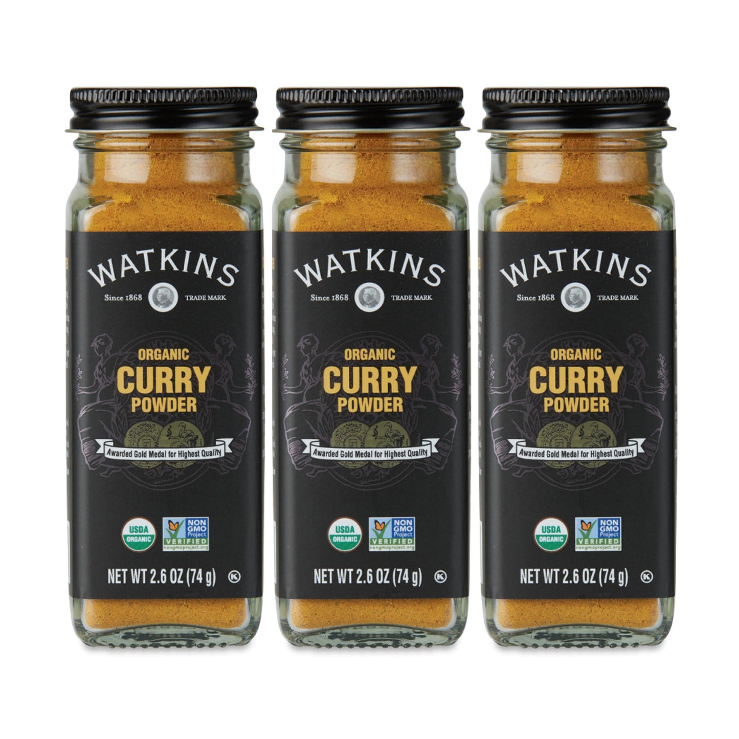 Watkins Organic Curry Powder, 2.6 Ounce Jar, 3-Pack