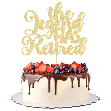 Gyufise 1Pc The Legend Has Retired Cake Topper Glitter We Will Miss You Cake Pick Tension Pension Cake Decorations For Happy Ret