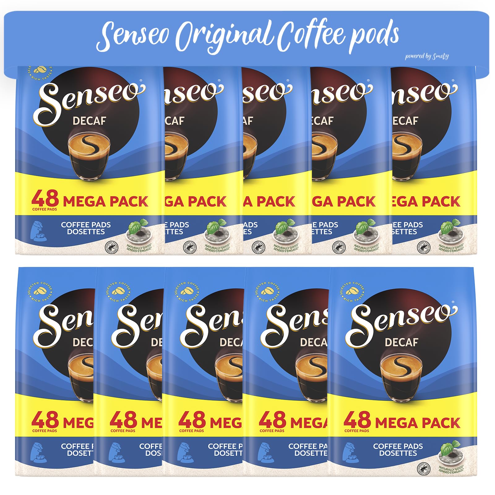 Senseo Decaf Coffee Pods - Medium Roast, 480 Count (10 Packs), Caffein ...