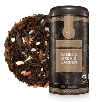 Teabloom Organic Black Tea, Vanilla Orchid Garden Loose Leaf Tea, USDA Certified Organic and Kosher Certified, 2.80 Ounce Canist