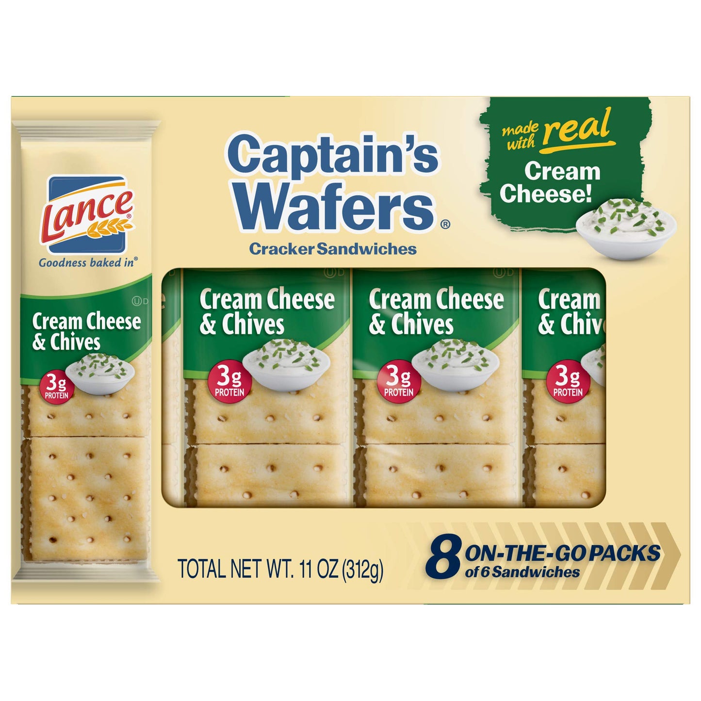 Lance Captains Wafers, Cream Cheese and Chives, 11 Ounce (Pack of 1)