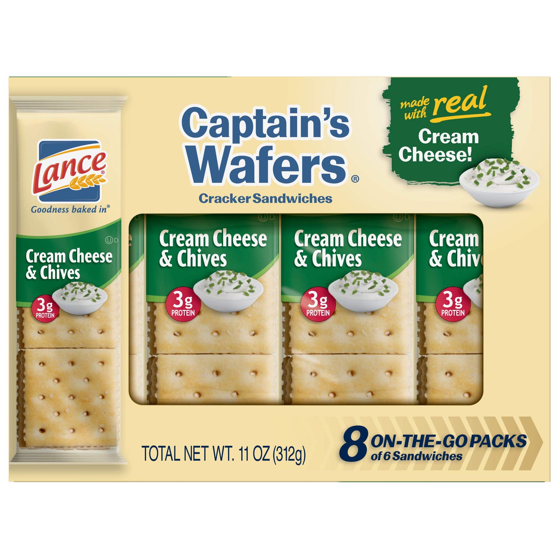 Lance Captains Wafers, Cream Cheese and Chives, 11 Ounce (Pack of 1)