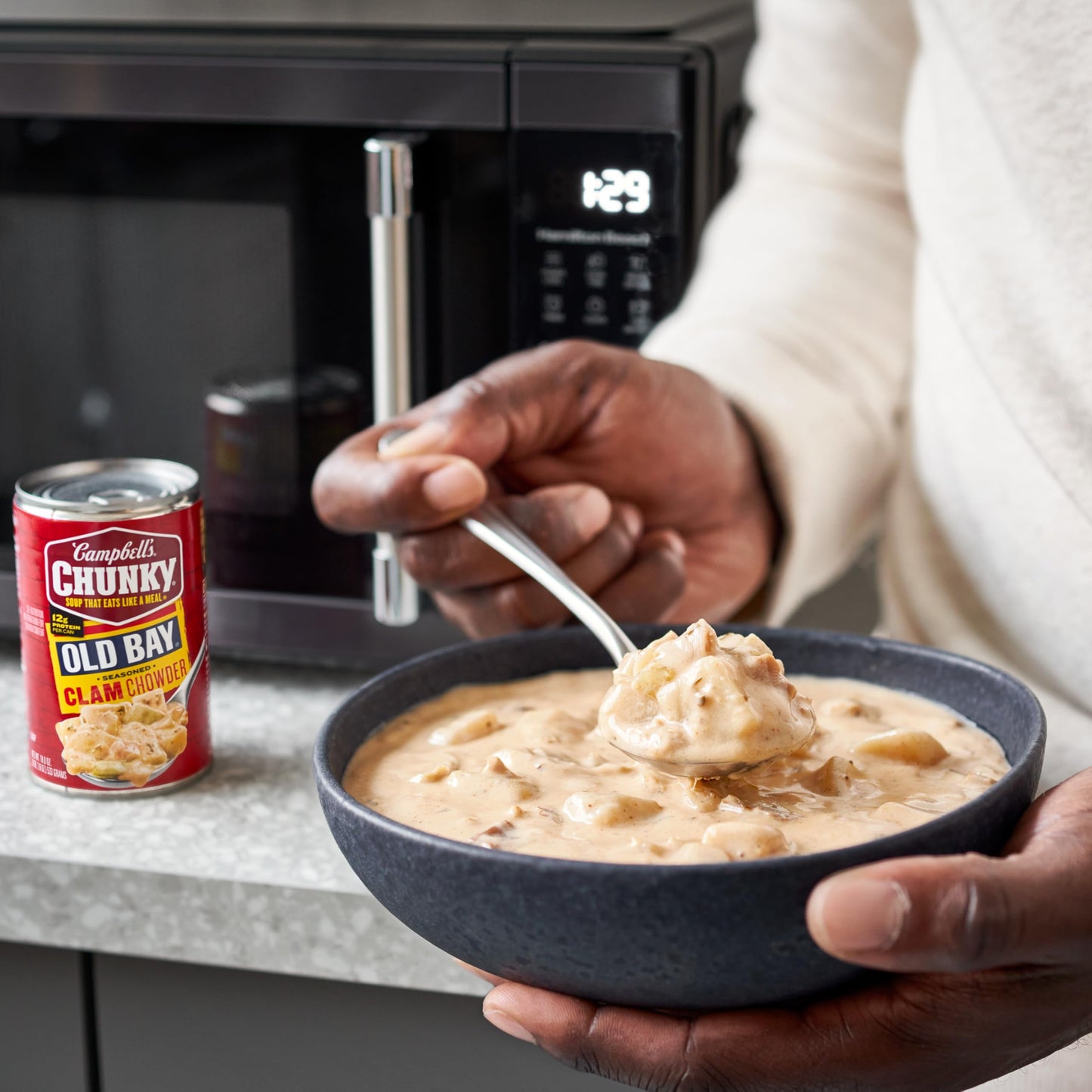 Campbell s Chunky Soup, OLD BAY Seasoned Clam Chowder, 18.8 oz Can (Case of 12)