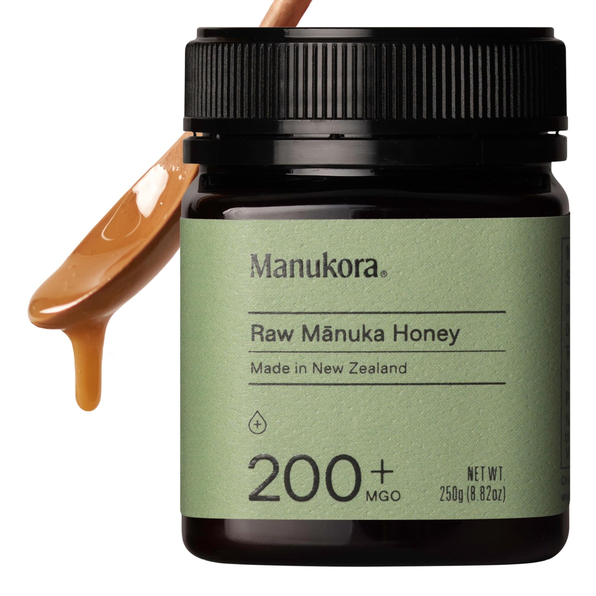 Manukora Raw Manuka Honey, Mgo 200+, New Zealand Honey, Non-Gmo, Traceable From Hive To Hand, Daily Wellness Support - 250G (8.8