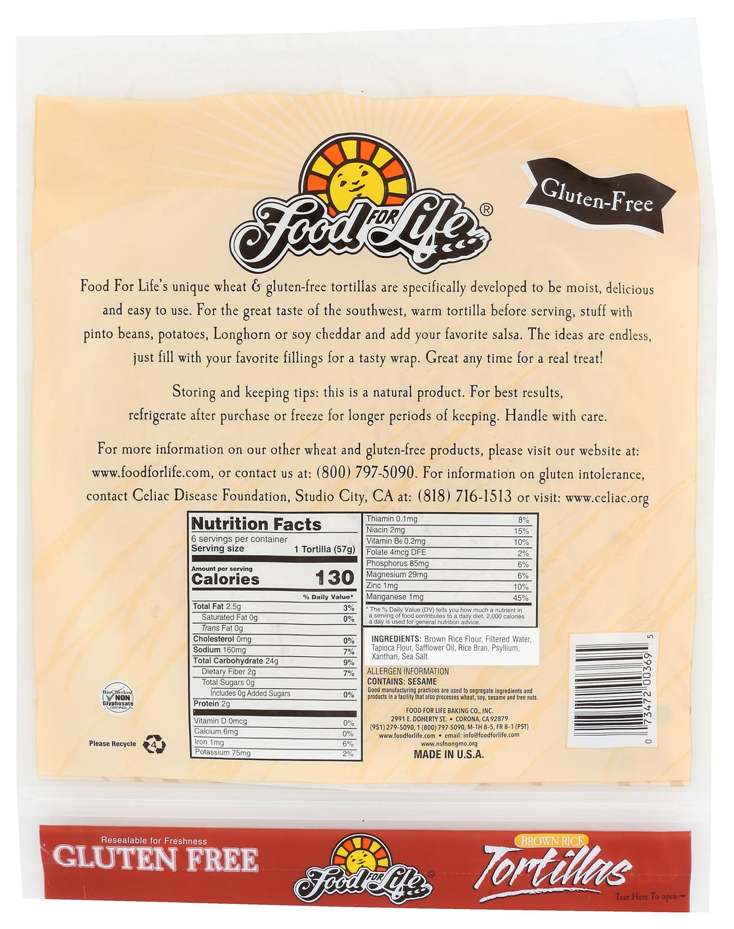 Food For Life Brown Rice Tortillas, 12 Oz