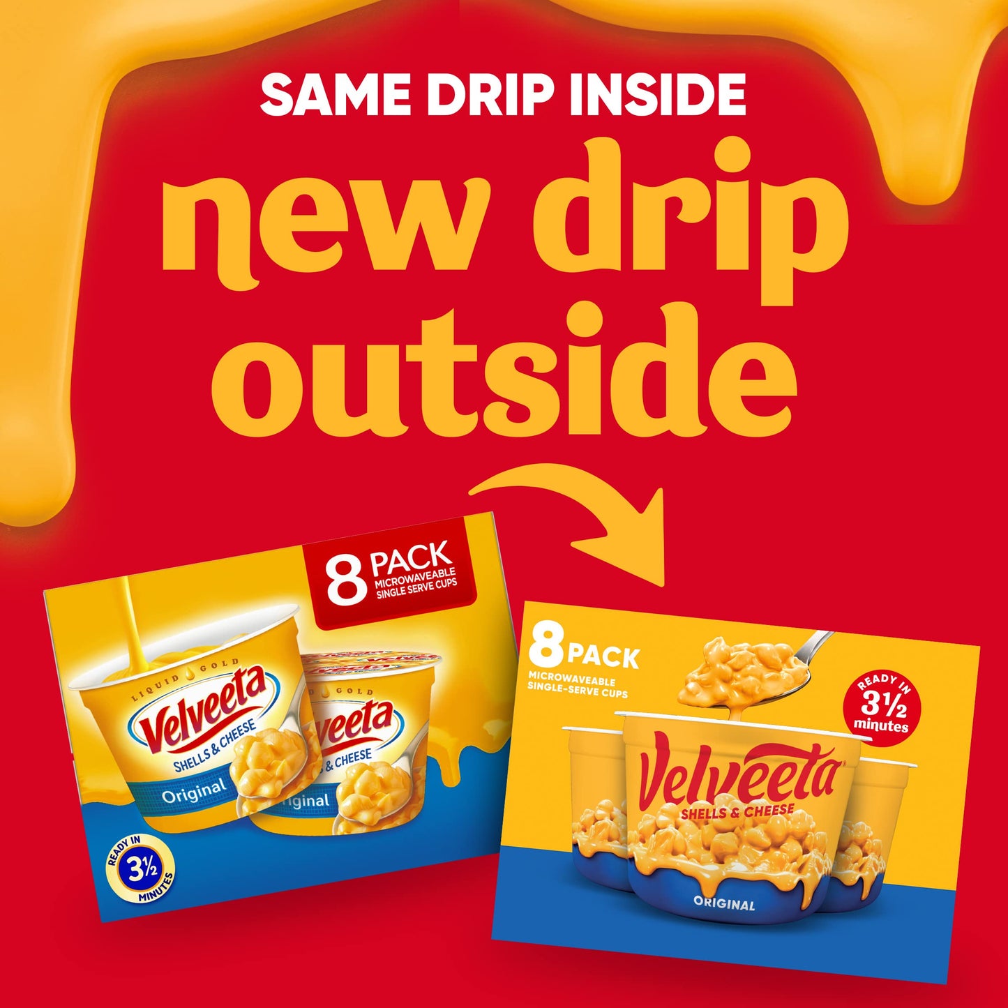 Velveeta Shells & Cheese Original Microwaveable Shell Pasta & Cheese Sauce  8 ct Box  2.39 oz Cups