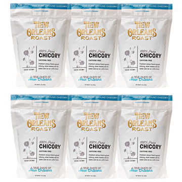 New Orleans Roast 100% Pure French Chicory Coffee Alternative, Acid Free, Caffeine Free, 12oz (Pack of 6)