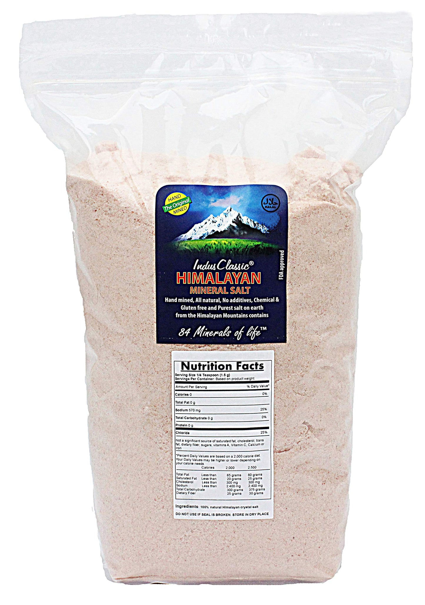 IndusClassic Himalayan Pink Cooking Salt Fine Grain 10 Pound Unprocessed Edible
