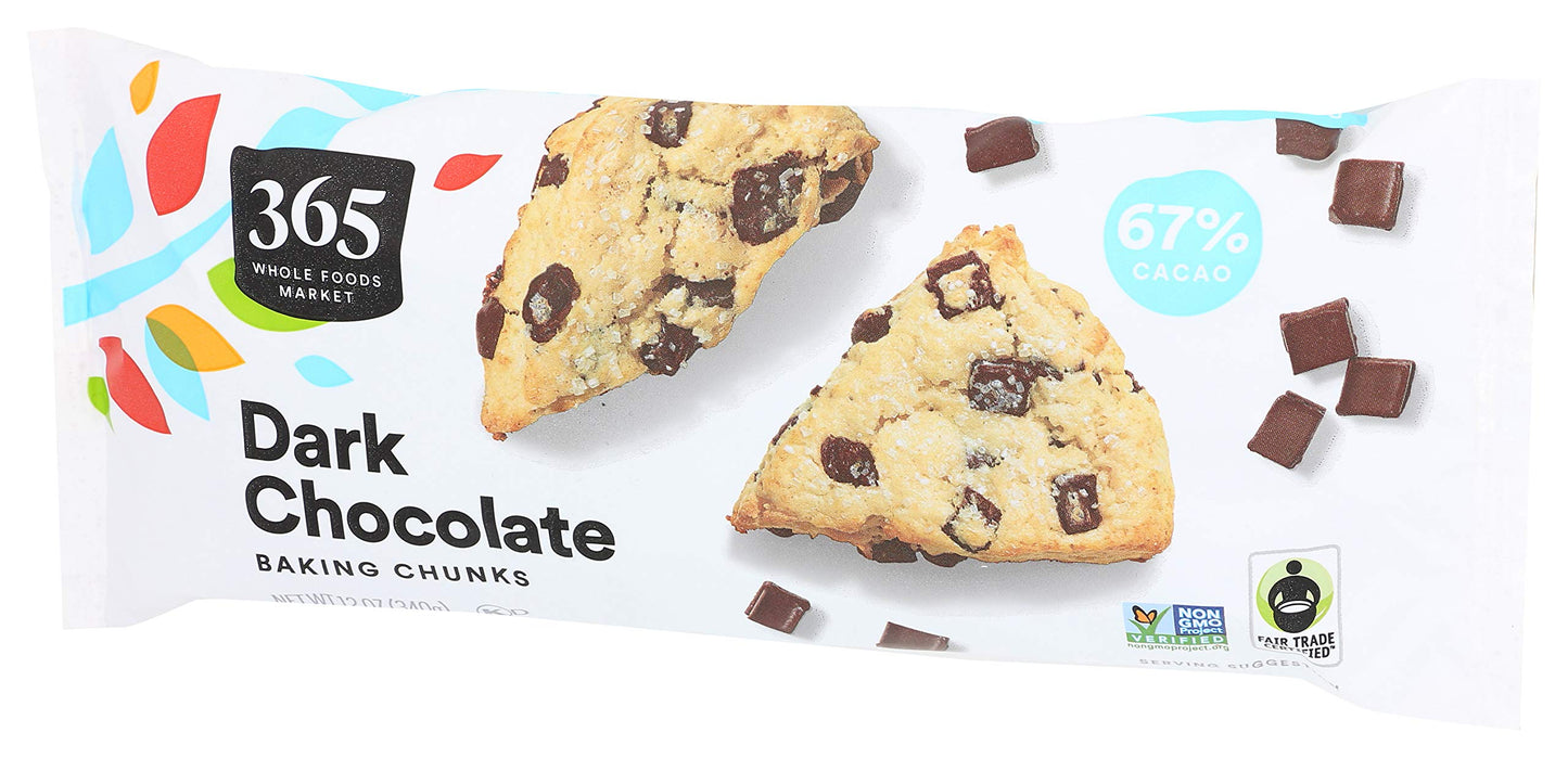 365 by Whole Foods Market  Dark Chocolate Baking Chunks  12 Ounce