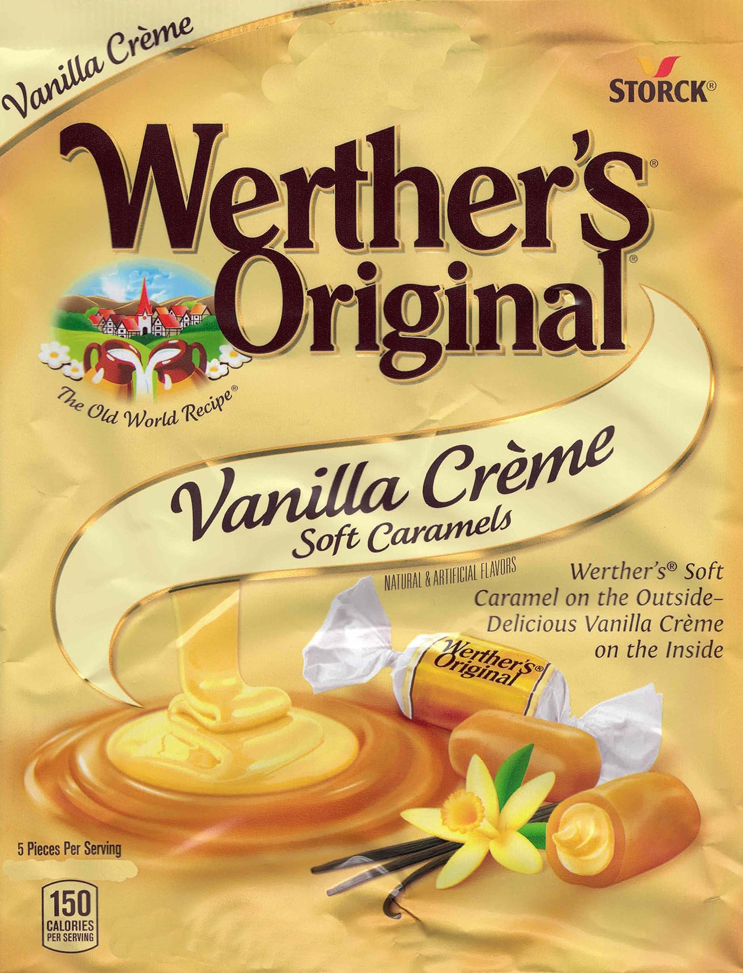 Aromatik Werthers Original Hard Candy, Vanilla Crème, 1 lb Resealable Pouch