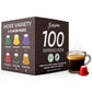 Fortisimo Espresso Pods Variety Pack - 100 Count Capsules - Compatible with Nespresso Original Line Machines - Authentic Taste
