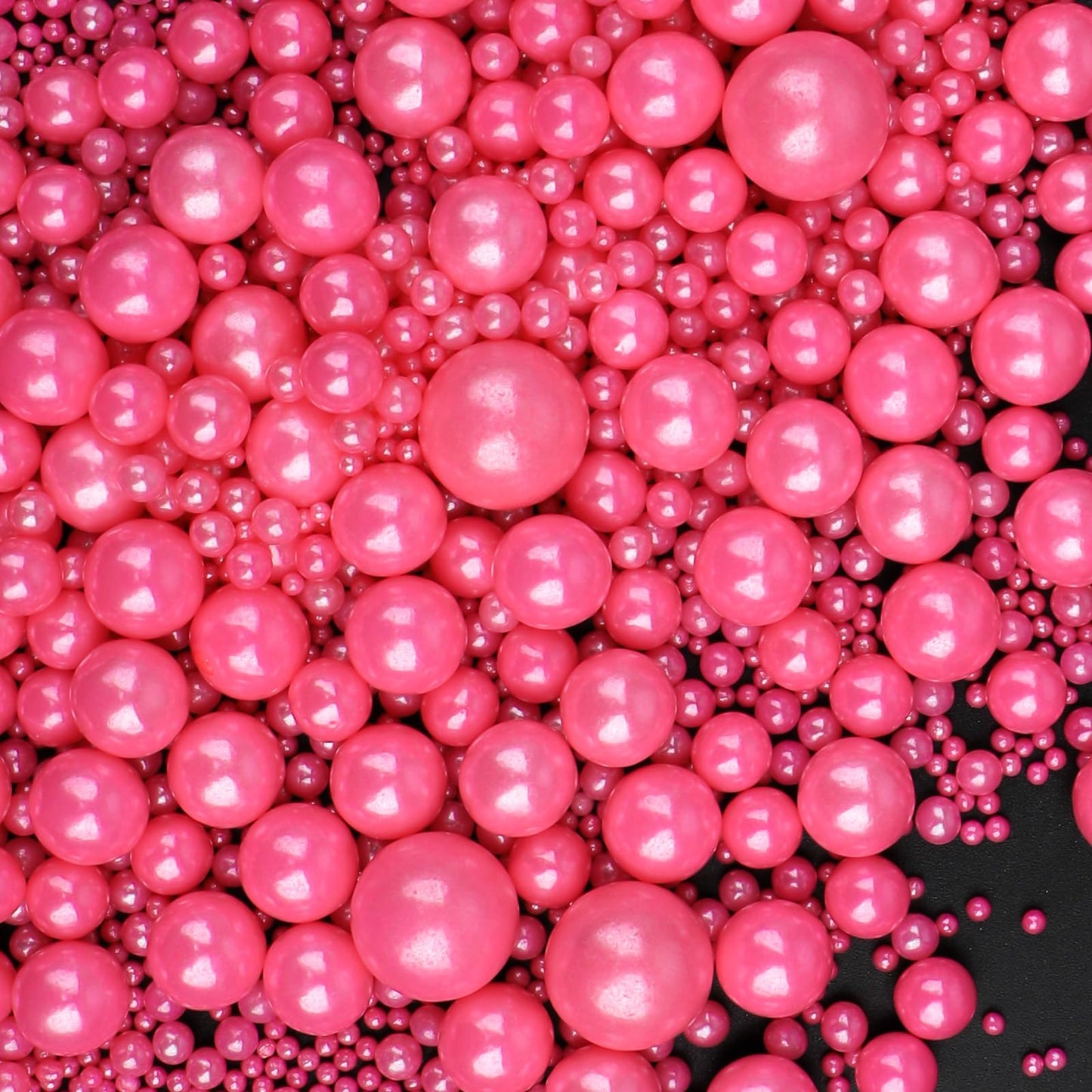 Pink Sprinkles for Cake Decorating, 120g/4.23oz Edible Hot Pink Pearl Sprinkles Mix, Sugar Candy Pearls for Baking, Cookie Decor