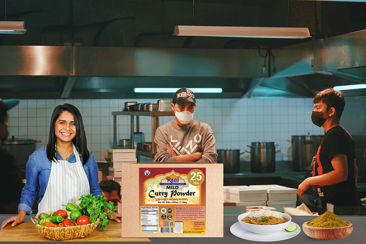 Rani Curry Powder Mild (10-Spice Authentic Indian Blend) 400Oz (25Lbs) 11.36Kg Bulk Box ~ All Natural | Salt-Free | No Chili Or