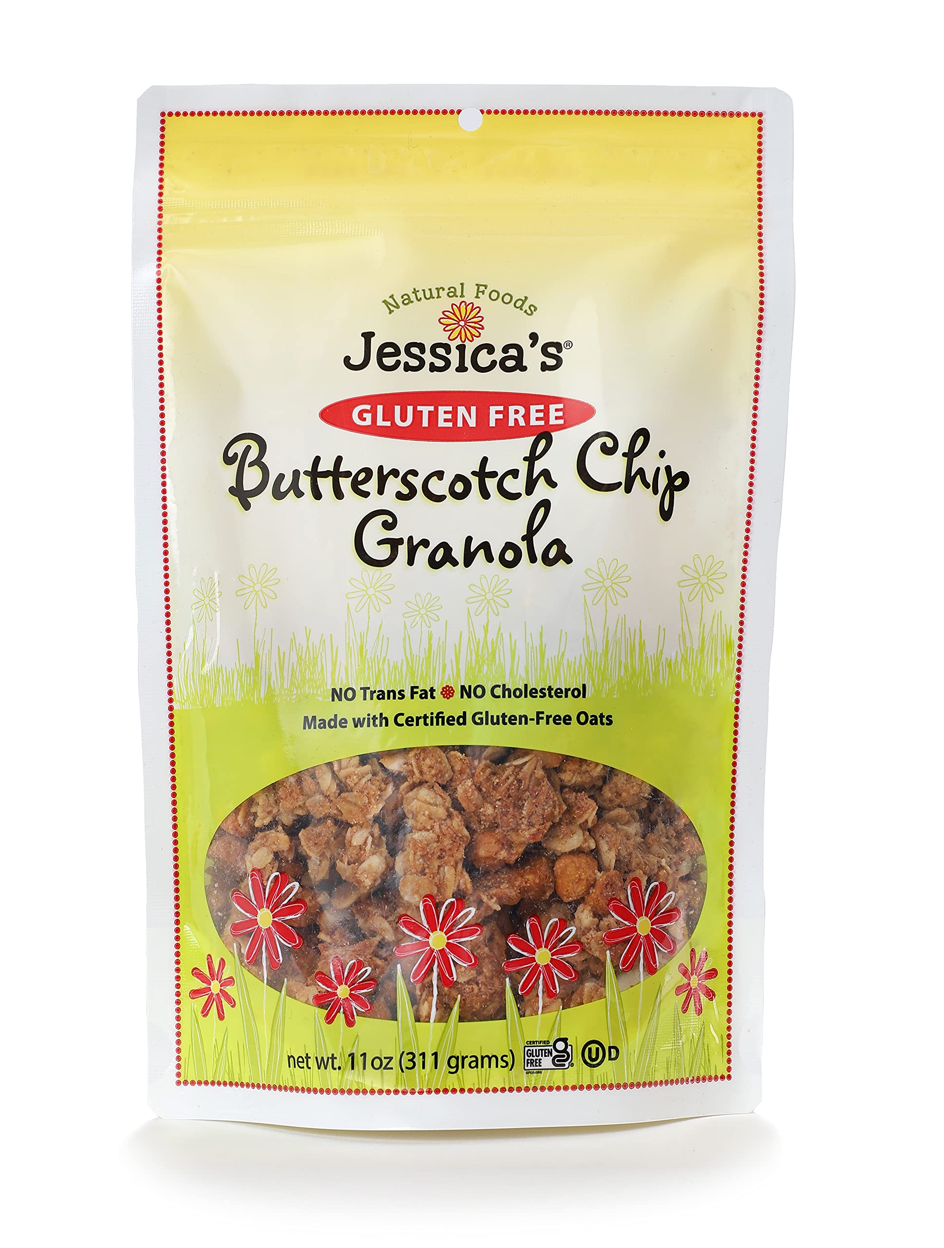 Jessicas Natural Foods Gluten-Free Butterscotch Chip Granola, 11 oz, All-Natural Breakfast Cereal, Certified Gluten Free