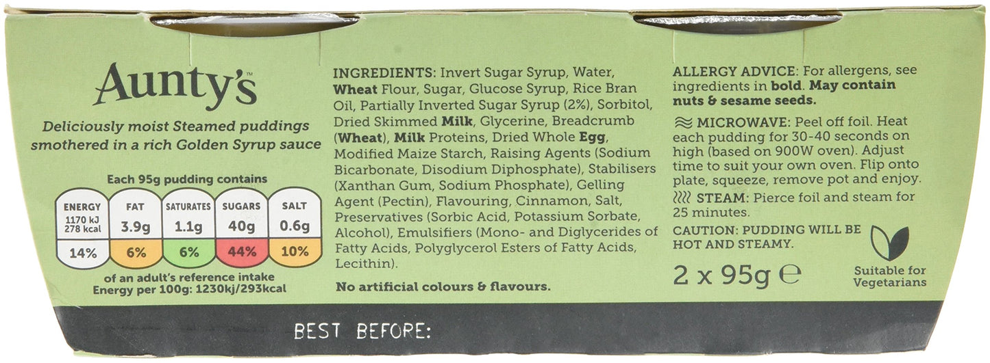 Auntys Golden Syrup Pudding