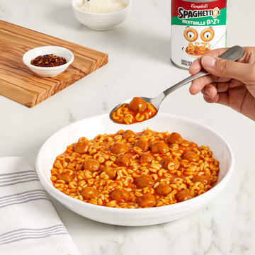 Spaghettios A To Z'S Canned Pasta With Meatballs, 15.6 Oz Can