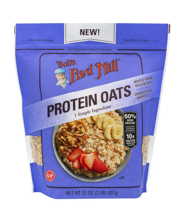 Bob's Red Mill High Protein Oats - 32 oz (Pack of 1), Gluten Free, 10g/Serving, Non GMO, Whole Grain, Plant Based Protein