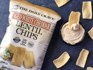 The Daily Crave Aged White Cheddar Lentil Chips, 4.25 Oz- 4 G Protein, Gluten-Free, Non-Gmo, Kosher, Crunchy 8 Count(Pack Of 1)