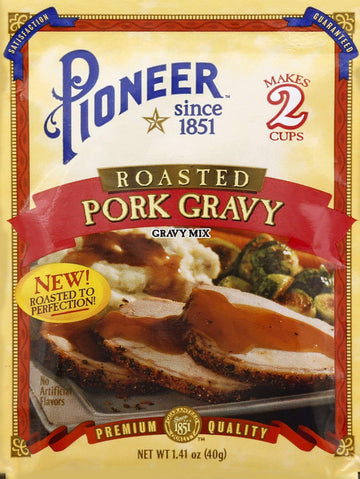 Pioneer Brand Gravy Mix Packets - Makes 2 Cups (Pack Of 12) (Roast Pork)