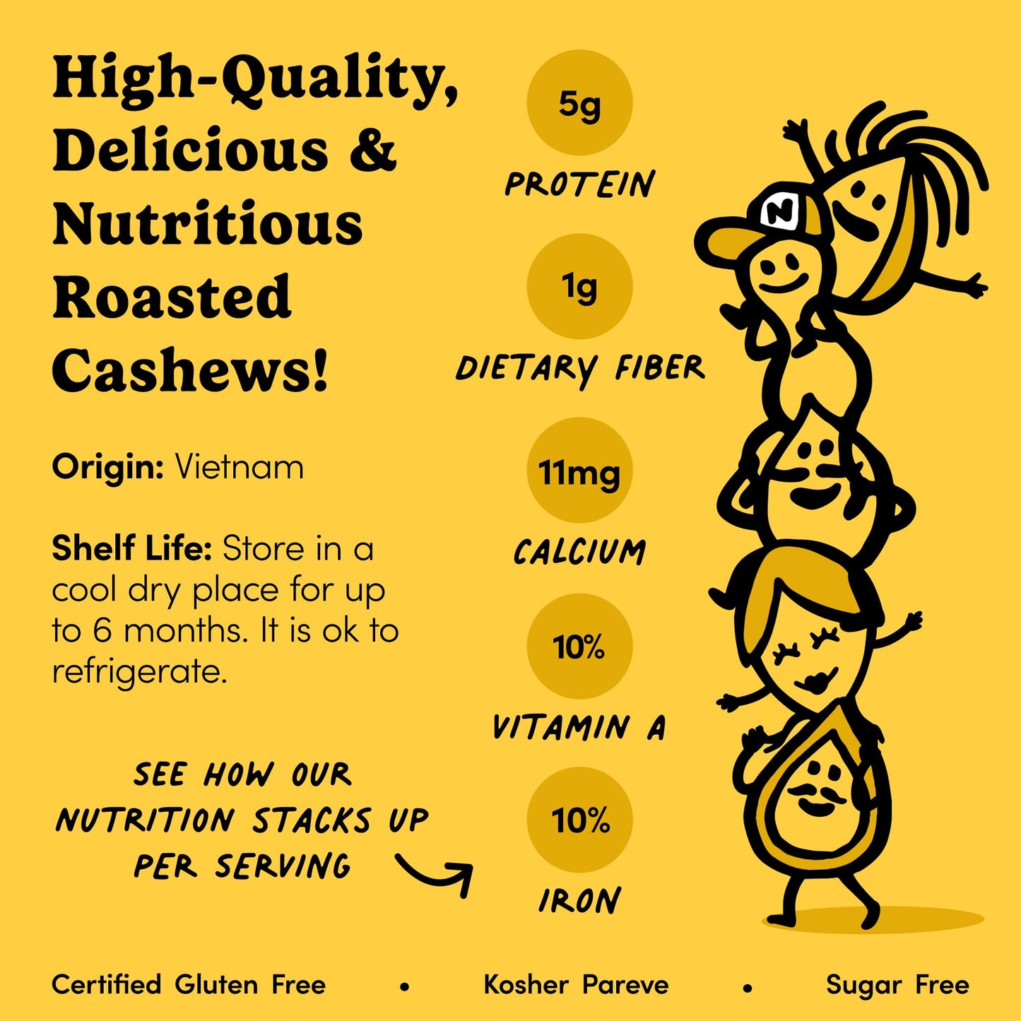 Nuts.Com - Roasted Cashews (Salted Single Serve) - Creamy & Savory Flavor, Healthy Snack For Adults & Kids, Good Source Of Prote