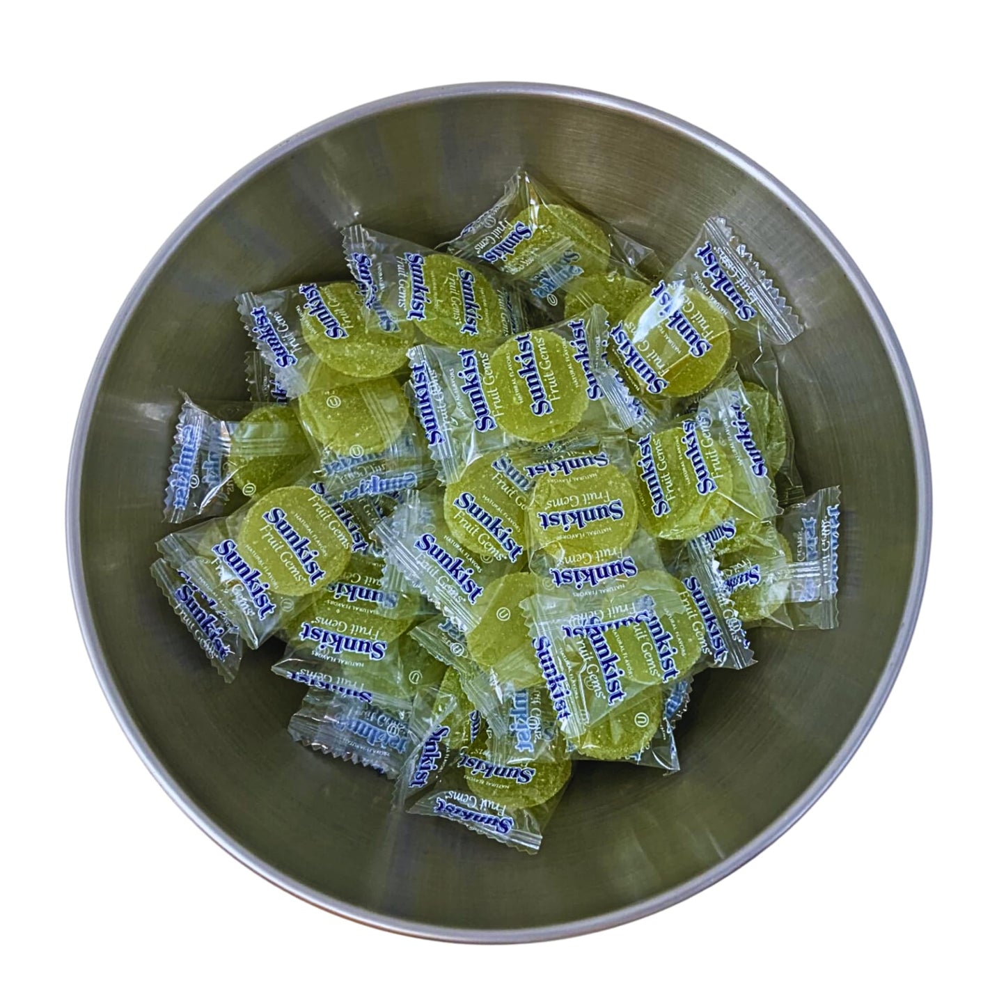 Sunkist Individually Wrapped Fruit Gems Soft Candy Lime Flavor Only -1Lbs, (16 Oz)