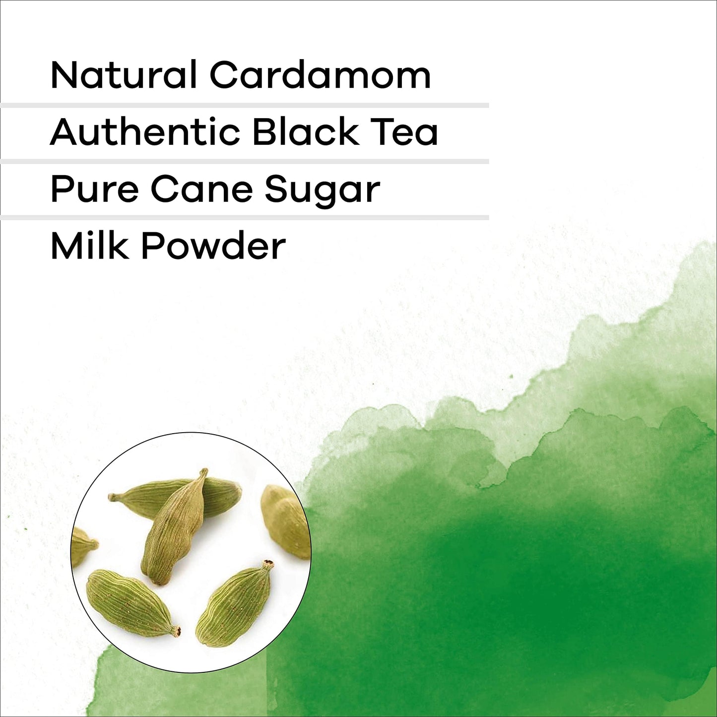 Quiktea Cardamom Instant Chai Tea Latte - 20 Count Single Box - Single Serve Pouches - All Natural & Preservative Free