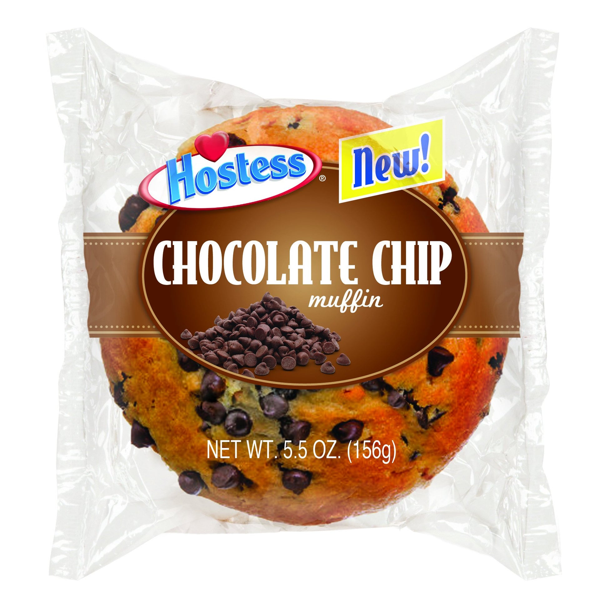 Hostess Jumbo Muffin, Chocolate Chip, 1 Count (Pack of 36)