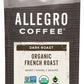 Allegro Coffee Organic French Roast Whole Bean Coffee, 12 oz - Rich Flavor, Freshly Roasted, Perfect for Coffee Lovers