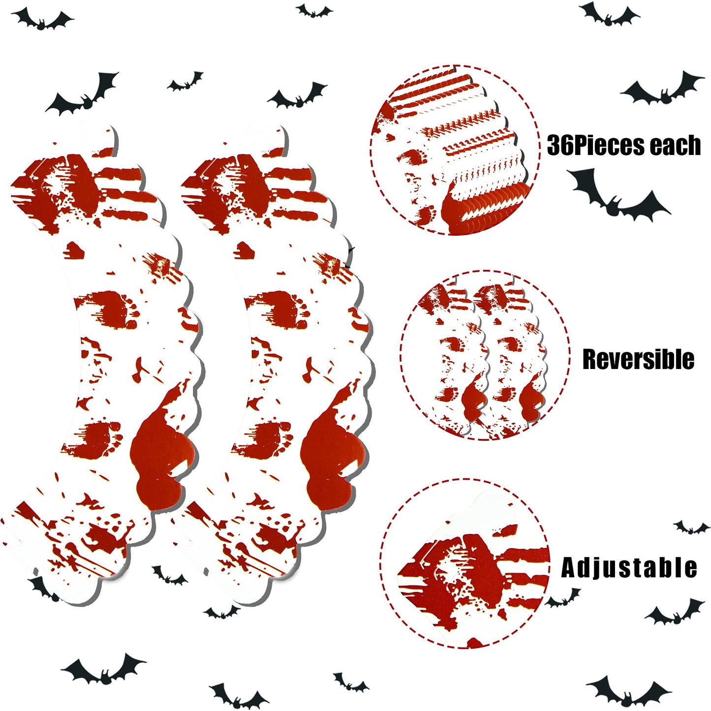 72Pcs Halloween Cupcake Toppers Supplies 36 Pcs Zombie Hand Tombstone Cupcake Toppers And 36 Pcs Horror Red Handprint Cupcake Wr