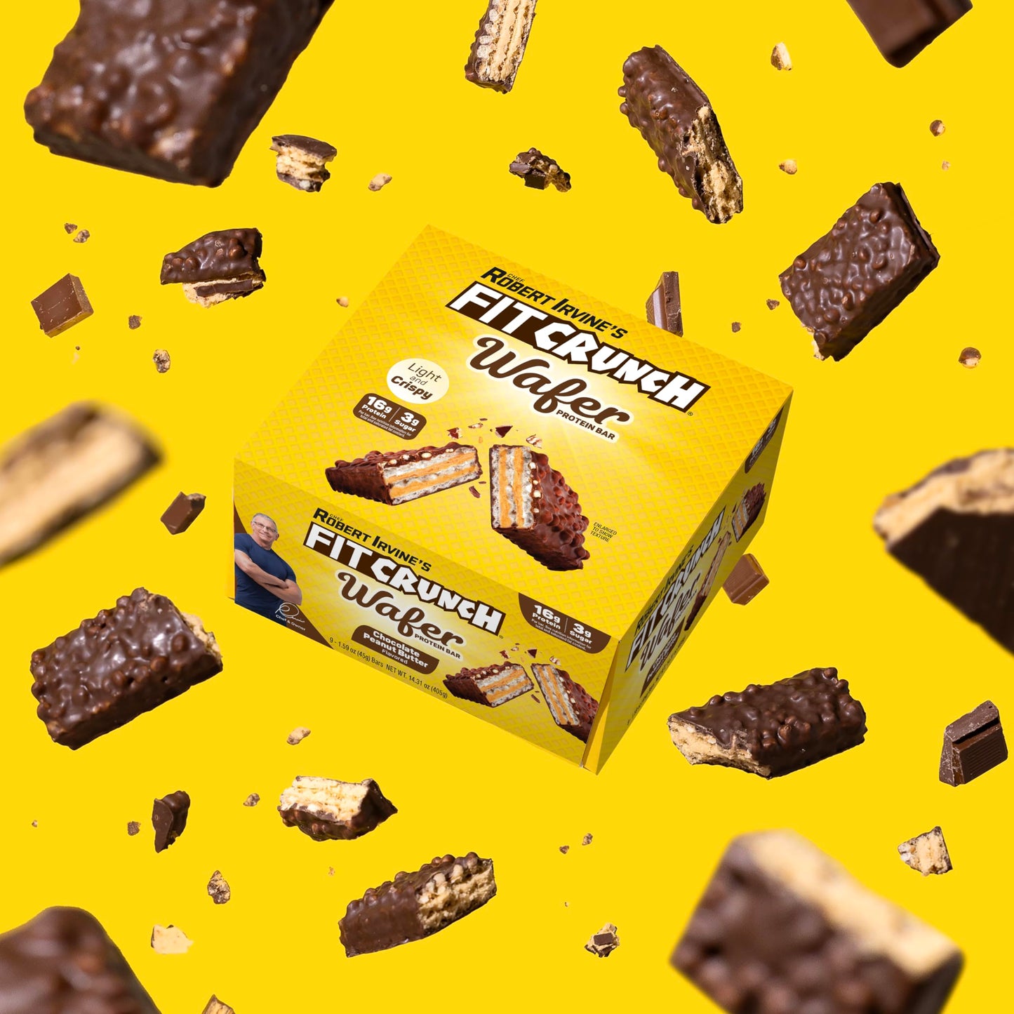 Fitcrunch Wafer Protein Bars, 16G Of Protein & 3G Of Sugar (9 Bars, Chocolate Peanut Butter)