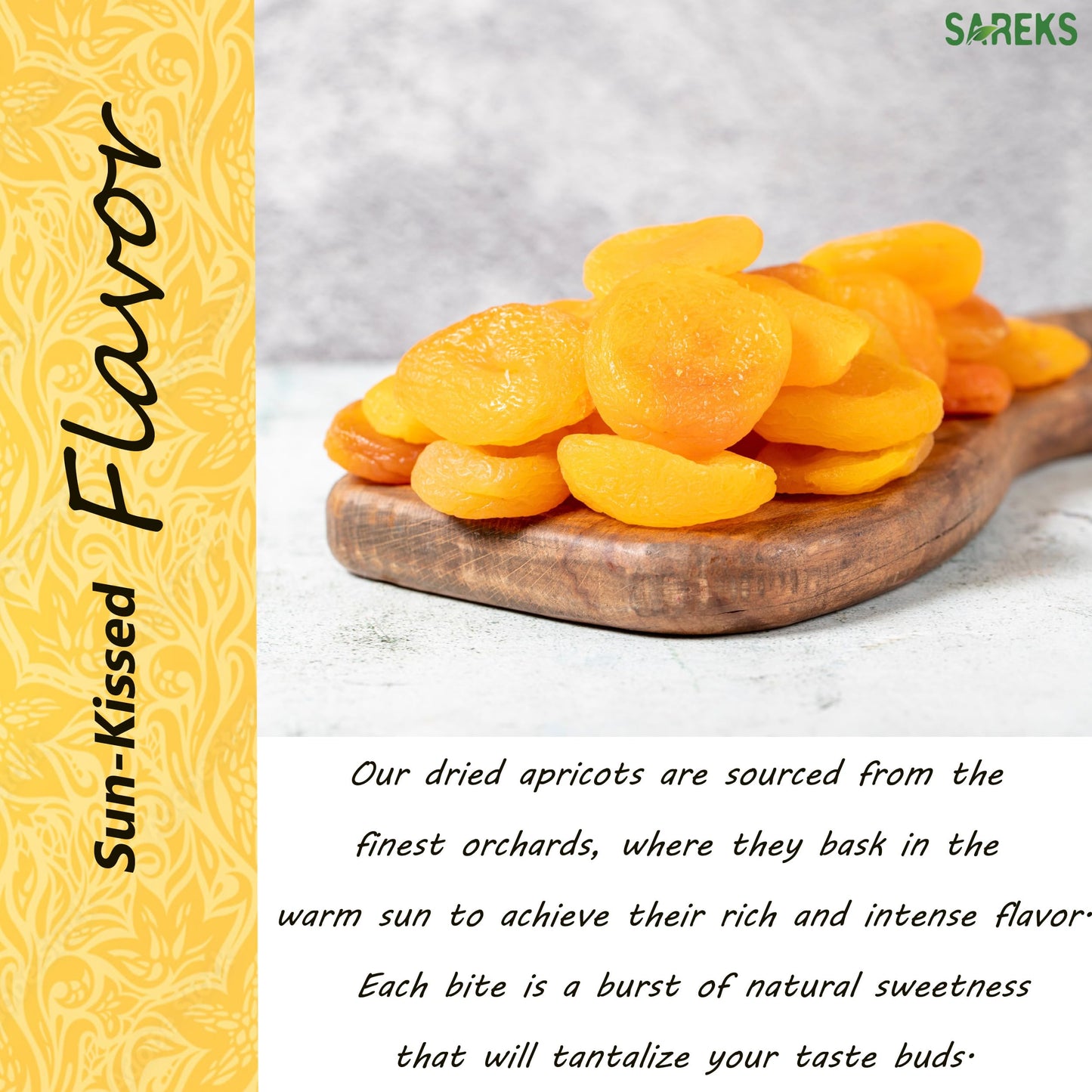 Sareks Premium Dried Apricot 16 Oz In Resealable Bag - Unsweetened, Turkish Dry Apricots, Nutrient-Rich Snack With No Added Suga