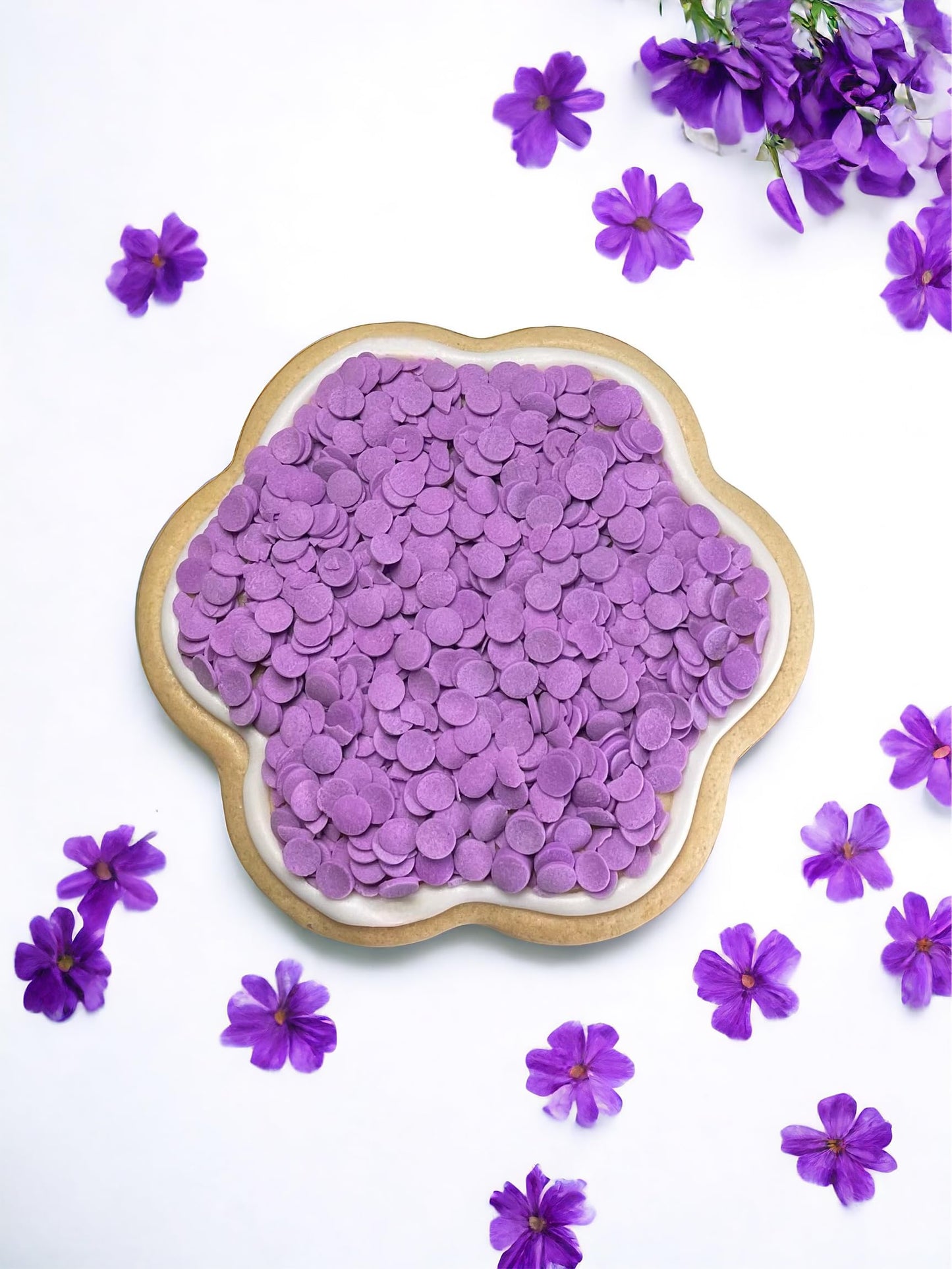 Edible Accents Purple Sequins - Confectionery Accents, Gluten Free, Egg Free, Nuts Free, Kosher, Fancy Sprinkles Medley Mix, For