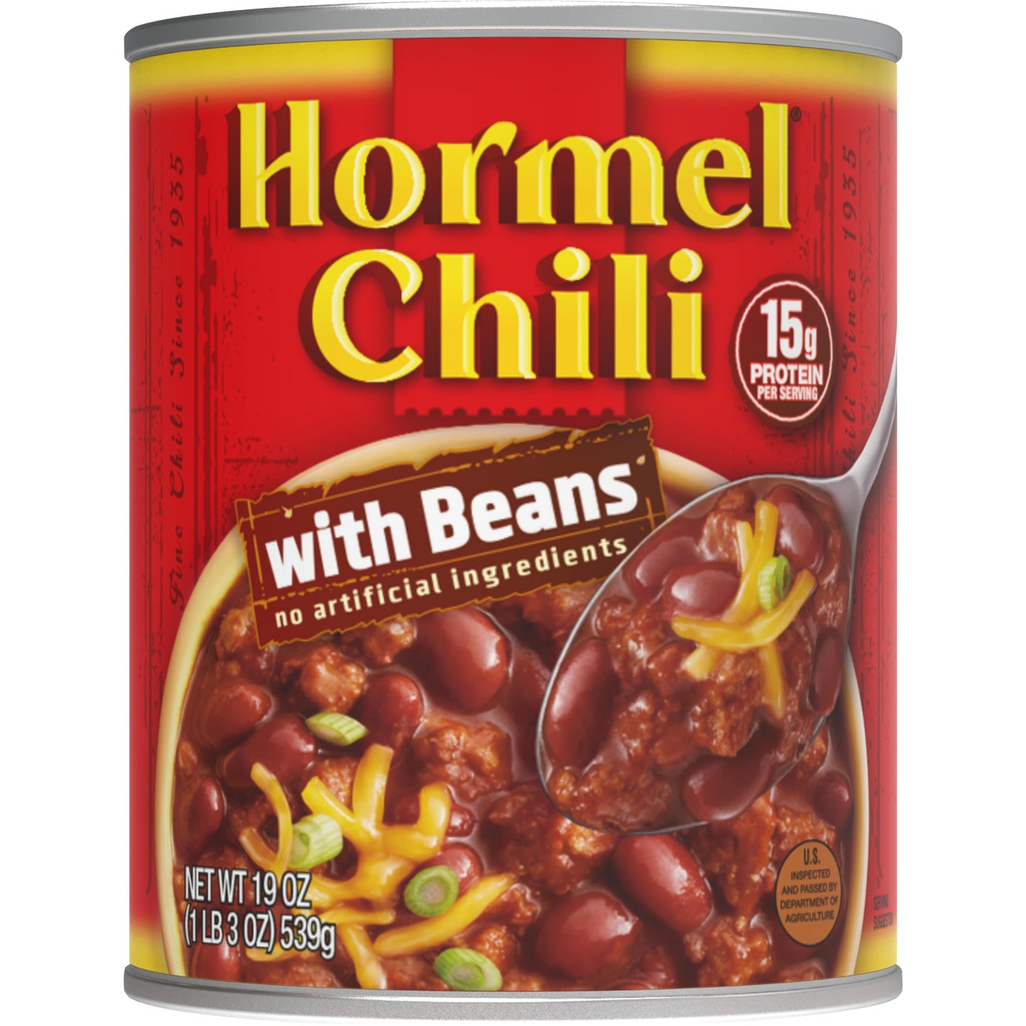 Hormel Chili with Beans, 19 Ounce Pack of 12, Model 38113