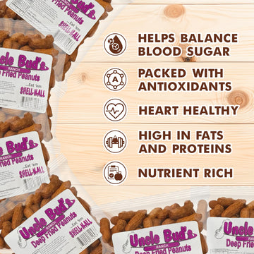 Jerky-n-Spice Uncle Buds Ranch Deep Fried Peanuts - 6-Pack, Premium Ranch Flavor, High-Protein Snack, USA Made