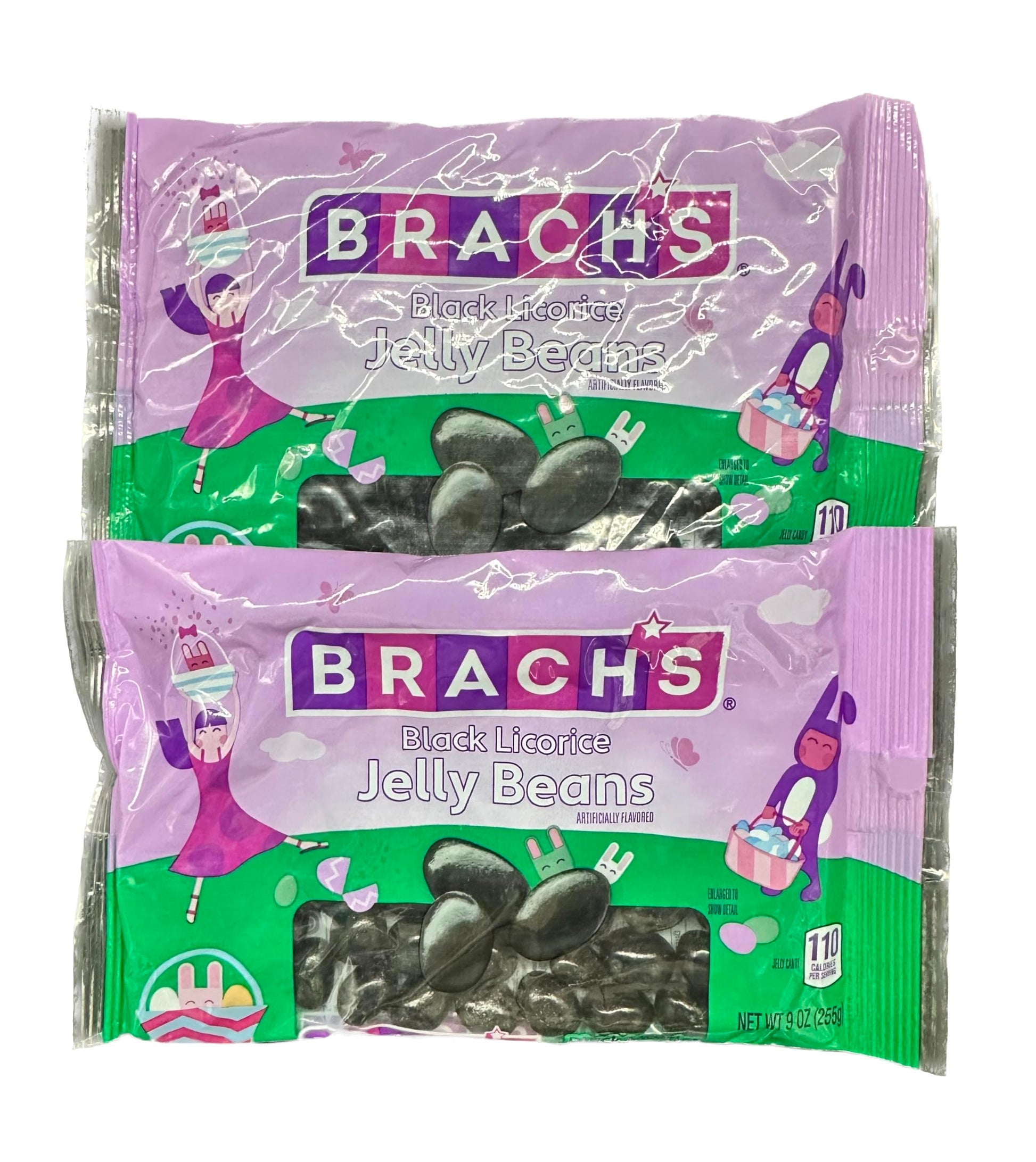 BrachCandy Easter Black Licorice Jelly Beans, 9 oz pack of 2