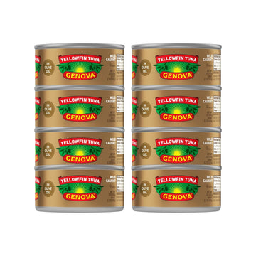 Genova Top-Grade Yellowfin Tuna In Olive Oil  Wild Caught  Solid Light  3 Oz. Can (Pack Of 8)