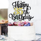 Leetaivie Happy 35Th Birthday Cake Topper, Black Gold Glitter Birthday Cake Topper, 35Th Anniversary/ 35Th Birthday Party Decora