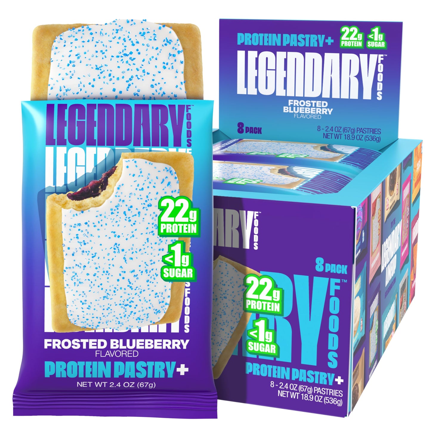 Legendary Foods 22g Protein Pastry 0g Added Sugar, Low Carb, Gluten Conscious, Keto Snack, Ideal for Glucose Management, Include