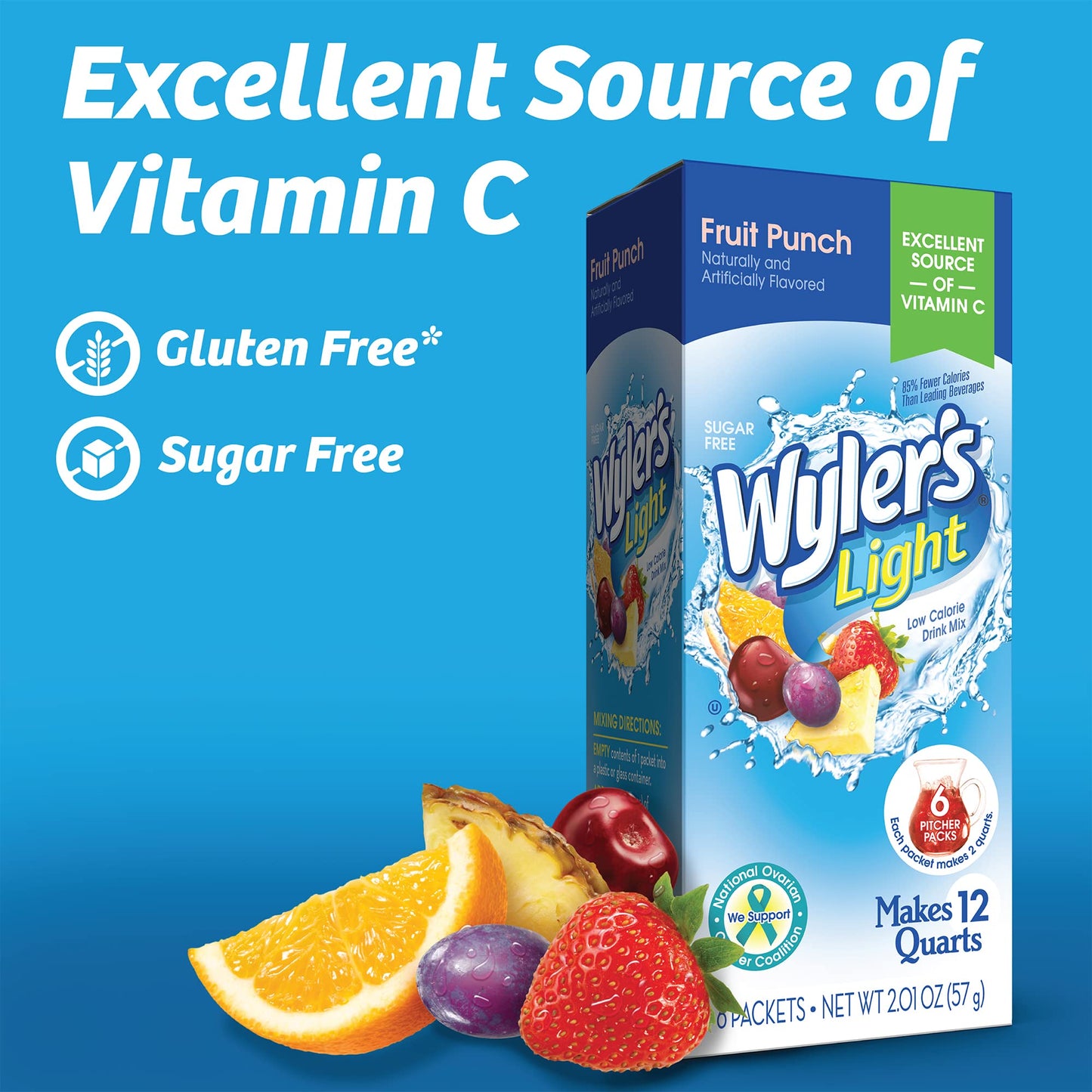 Wyler'S Light Pitcher Packs, Water Drink Mix, Fruit Punch, 6 Boxes (36 Pitcher Packets)