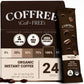 COFFREE Organic Instant Coffee Packets - 100% Caffeine  Convenient Coffee Sticks  Mold Free  Low Acid Arabica Beans for On-the-Go Energy - Hot or Cold Rich Taste Single Serve Travel Packets 24 Count