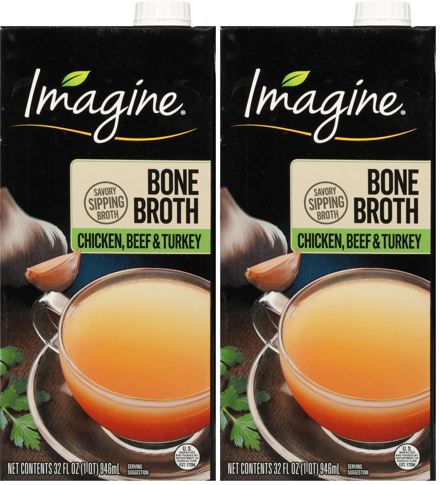 Imagine Chicken, Beef & Turkey Bone Broth 32 oz (Pack of 2)