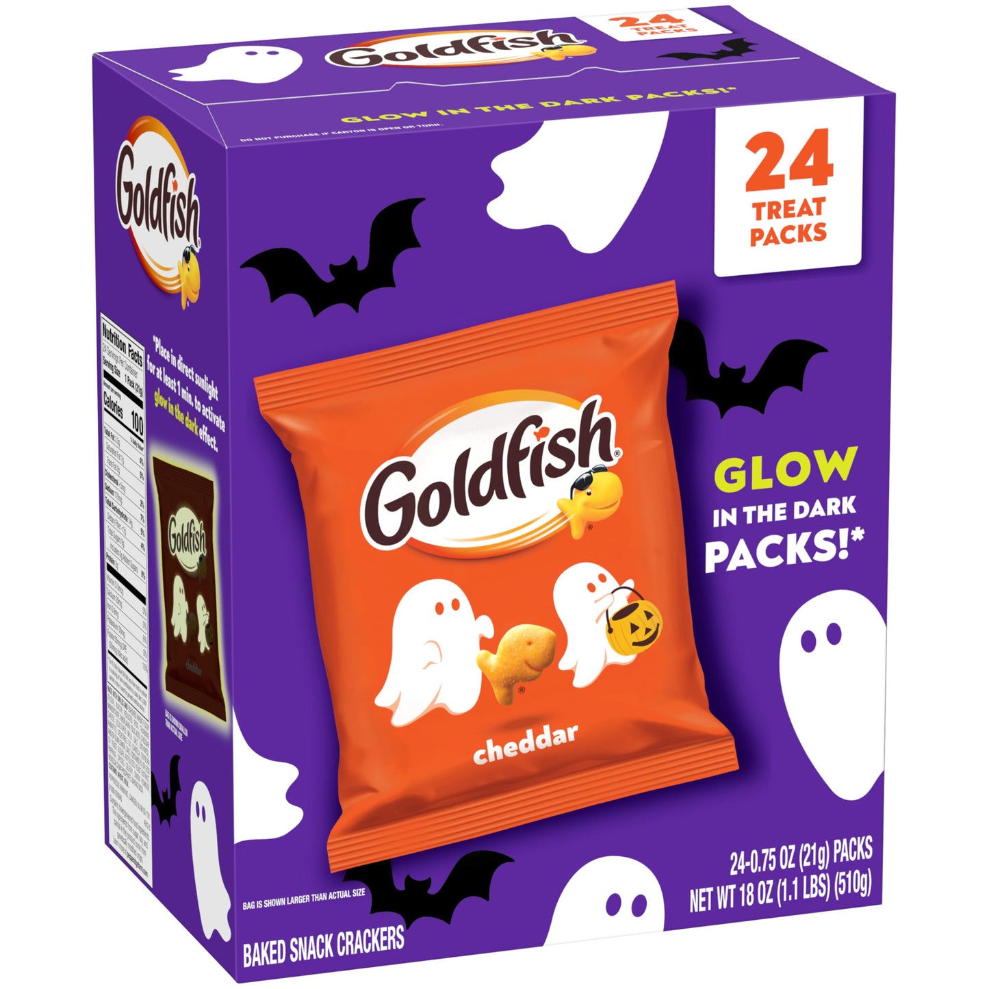 Goldfish Halloween Cheddar Cheese Crackers Multipack, 24 Pack
