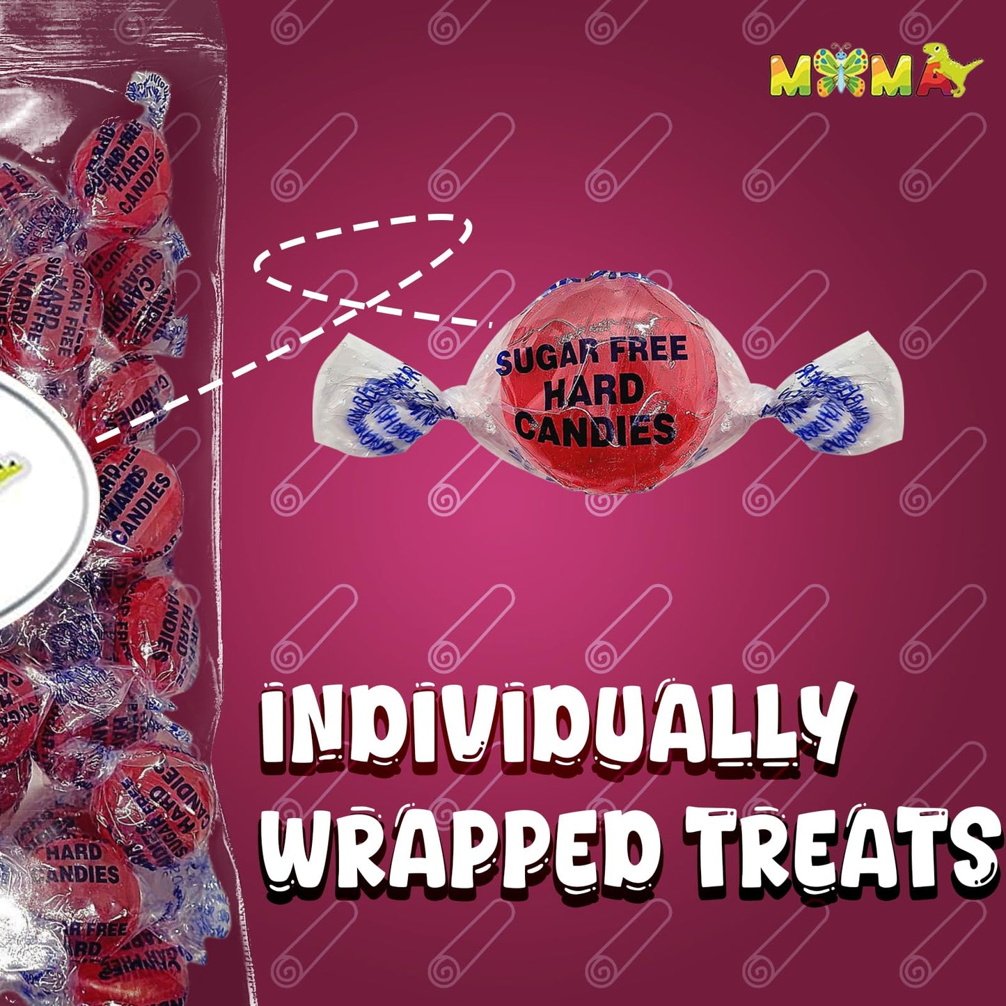 Sugar Free Cinnamon Hard Candy - 1 Lb Rich & Fiery Bulk Candy Individually Wrapped Cinnamon Discs - Gluten Free, Vegan, Keto Fri