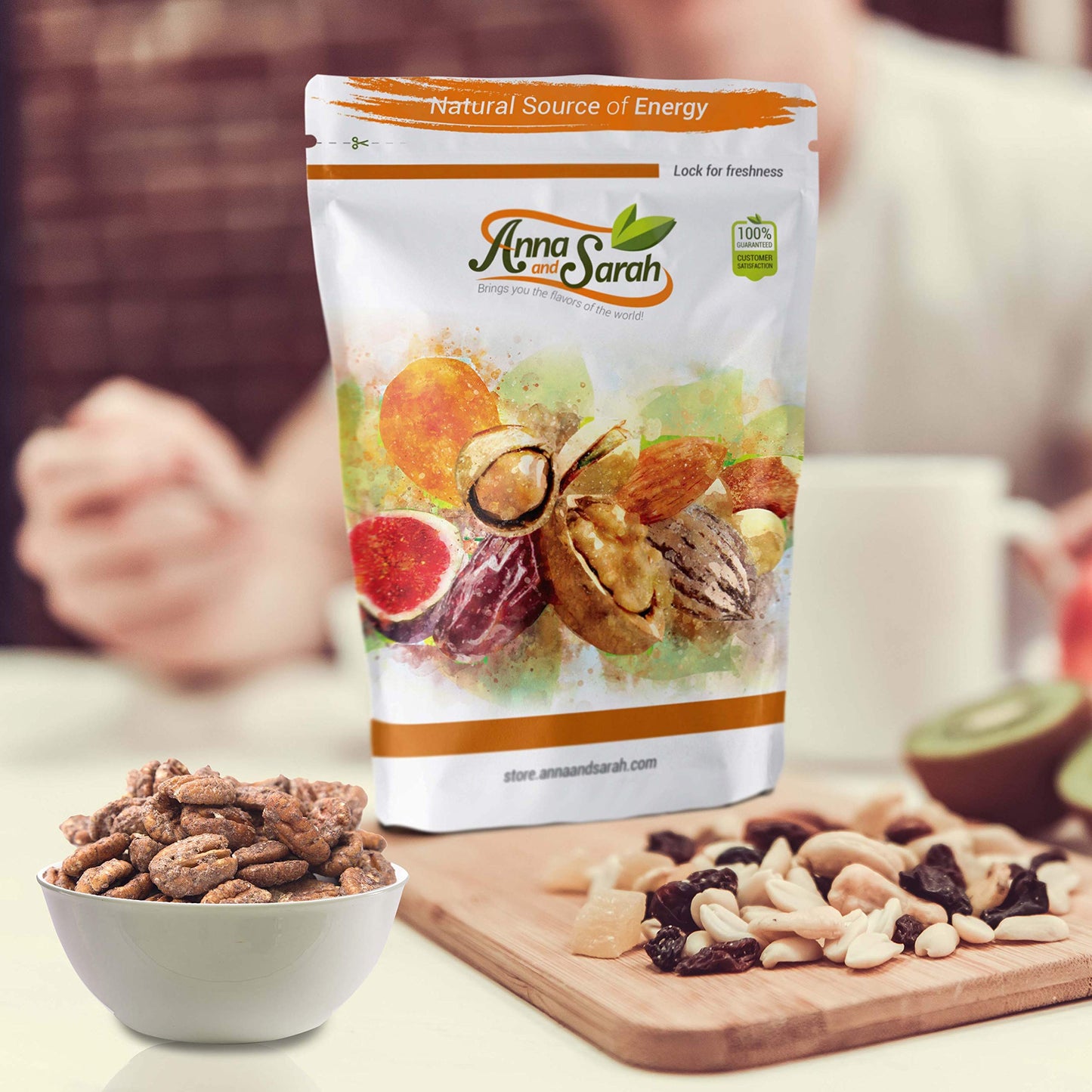 Anna and Sarah Cinnamon Pecans, 2 Pound Pack, Sweet and Crunchy Snack